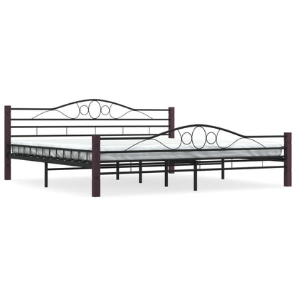 Sleek Black Metal Bed Frame - 200x200 cm