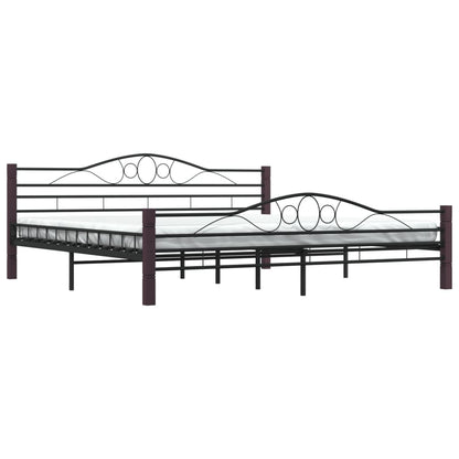 Sleek Black Metal Bed Frame - 200x200 cm