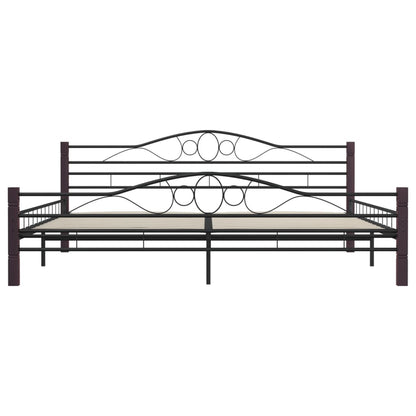 Sleek Black Metal Bed Frame - 200x200 cm