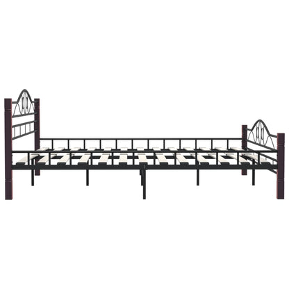 Sleek Black Metal Bed Frame - 200x200 cm