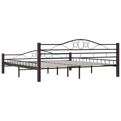 Sleek Black Metal Bed Frame - 200x200 cm