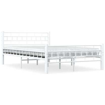 White Metal Bed Frame 140x200 cm - vidaXL Elegant Design
