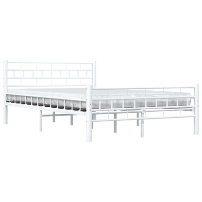 White Metal Bed Frame 140x200 cm - vidaXL Elegant Design