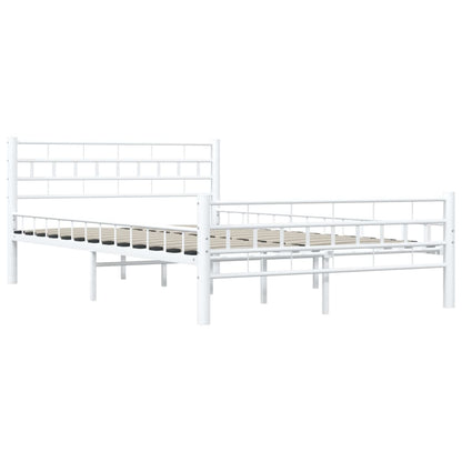 White Metal Bed Frame 140x200 cm - vidaXL Elegant Design