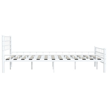 White Metal Bed Frame 140x200 cm - vidaXL Elegant Design