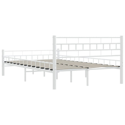 White Metal Bed Frame 140x200 cm - vidaXL Elegant Design