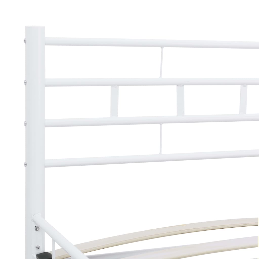 White Metal Bed Frame 140x200 cm - vidaXL Elegant Design