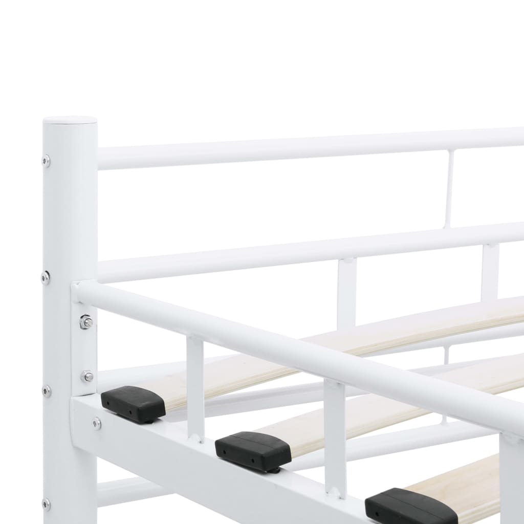 White Metal Bed Frame 140x200 cm - vidaXL Elegant Design