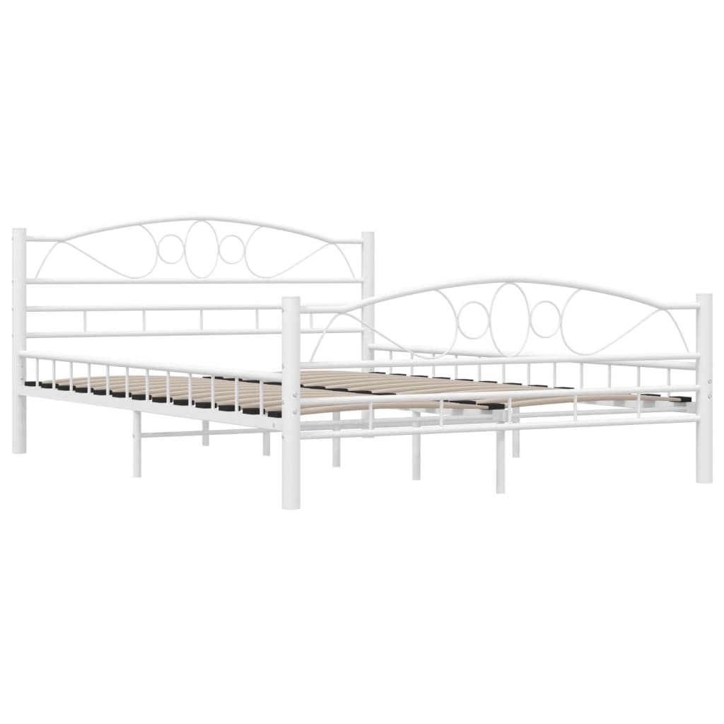 White Metal Bed Frame 140x200 cm - vidaXL 285303