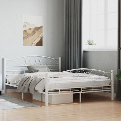 White Metal Bed Frame 140x200 cm - vidaXL 285303