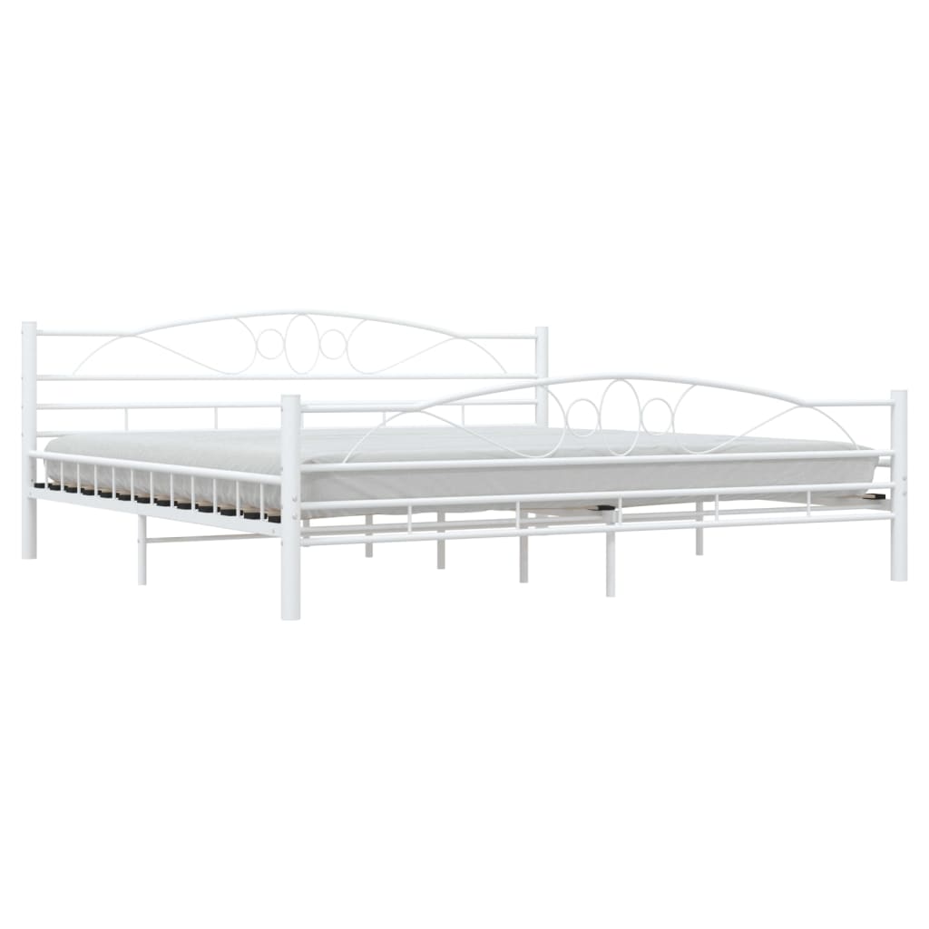 White Metal Bed Frame 200x200 cm | vidaXL 285306