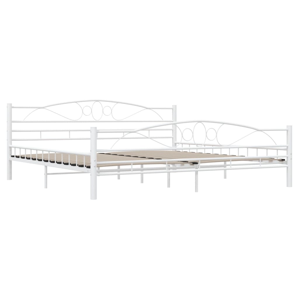 White Metal Bed Frame 200x200 cm | vidaXL 285306