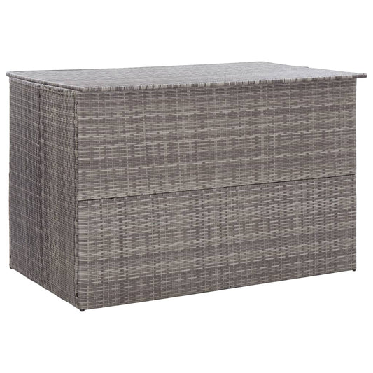 Grey Poly Rattan Garden Storage Box 150x100x100 cm