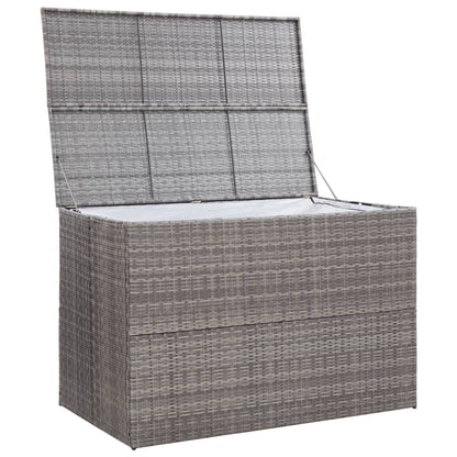 Grey Poly Rattan Garden Storage Box 150x100x100 cm