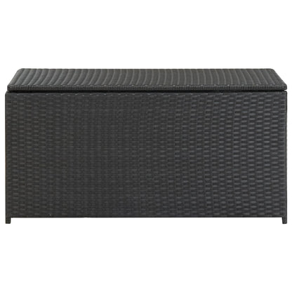 Black Poly Rattan Garden Storage Box 100x50x50 cm - Stylish & Durable