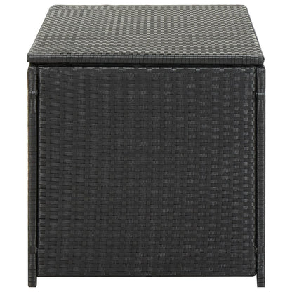 Black Poly Rattan Garden Storage Box 100x50x50 cm - Stylish & Durable