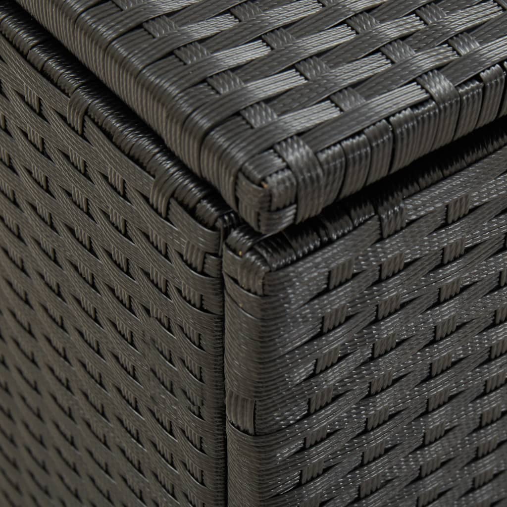 Black Poly Rattan Garden Storage Box 100x50x50 cm - Stylish & Durable