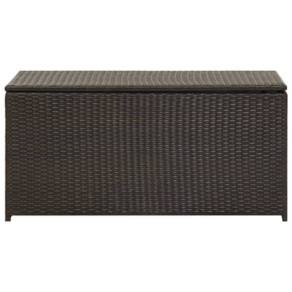 Brown Poly Rattan Garden Storage Box 100x50x50 cm