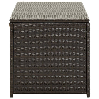Brown Poly Rattan Garden Storage Box 100x50x50 cm
