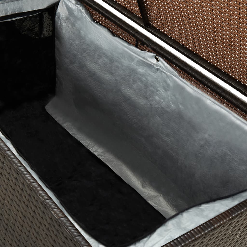 Brown Poly Rattan Garden Storage Box 100x50x50 cm