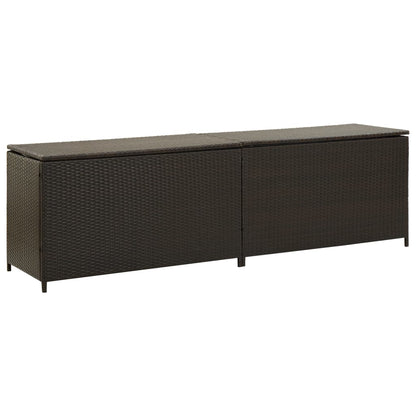 190L Poly Rattan Garden Storage Box on Wheels - Black