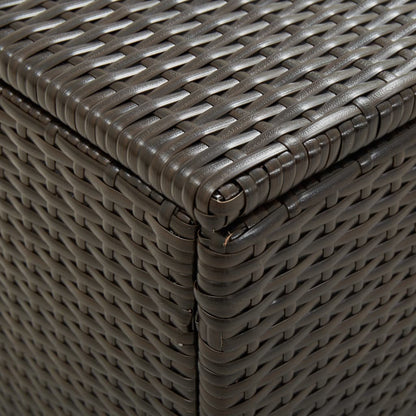 Brown Poly Rattan Garden Storage Box 200x50x60 cm