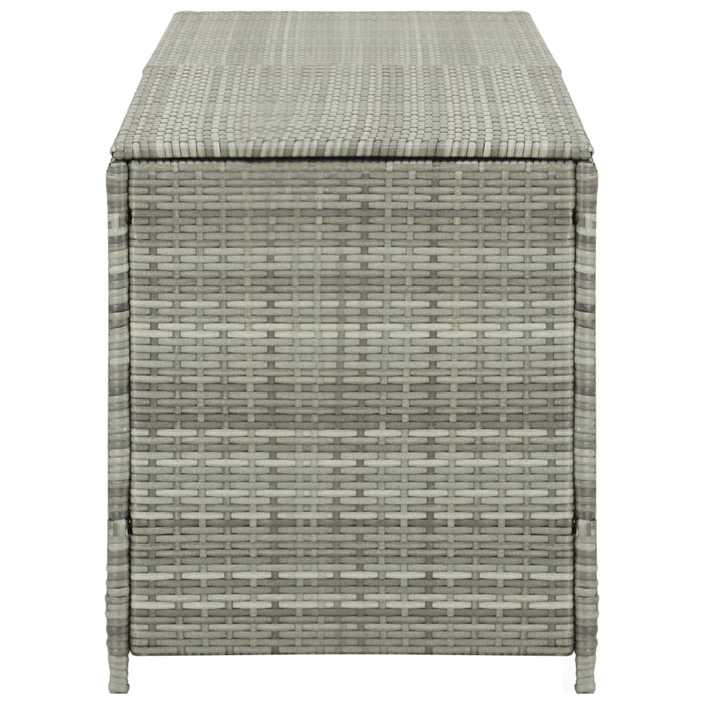 Grey Poly Rattan Garden Storage Box - 200x50x60 cm