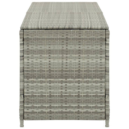 Grey Poly Rattan Garden Storage Box - 200x50x60 cm