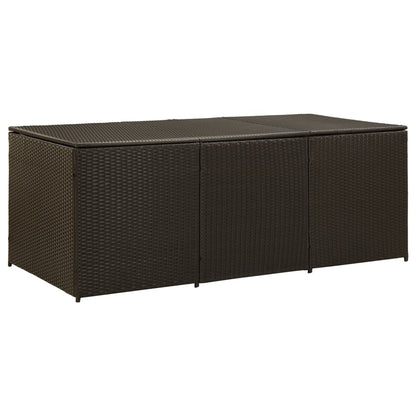 190L Poly Rattan Garden Storage Box on Wheels - Black