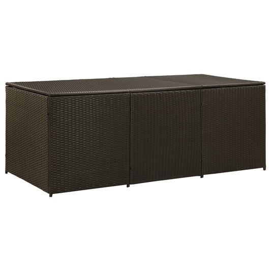 Brown Poly Rattan Garden Storage Box 180x90x70 cm