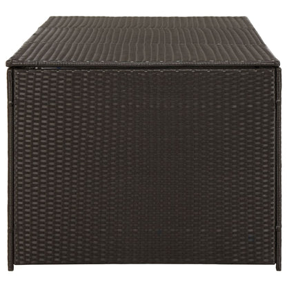 Brown Poly Rattan Garden Storage Box 180x90x70 cm