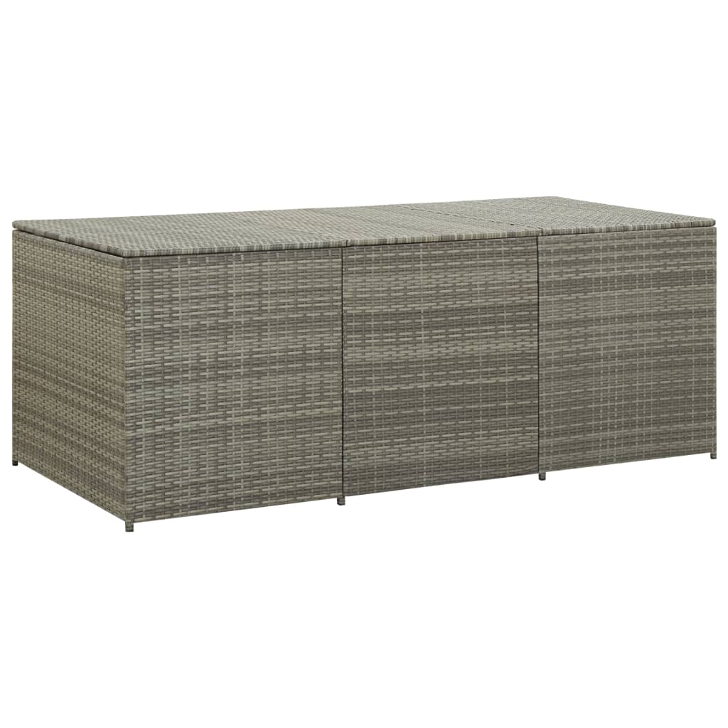 190L Poly Rattan Garden Storage Box on Wheels - Black