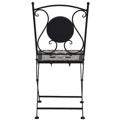 Grey Mosaic Bistro Chairs Set of 2 - Stylish Outdoor Seating