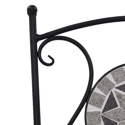 Grey Mosaic Bistro Chairs Set of 2 - Stylish Outdoor Seating