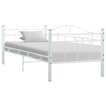 Daybed Frame without Mattress White Metal 90x200cm