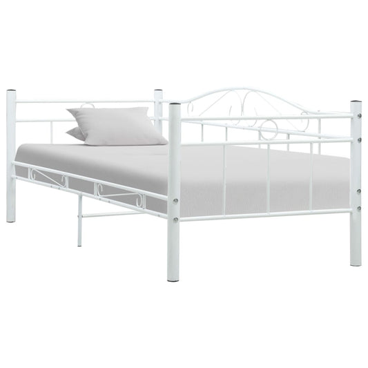 Daybed Frame without Mattress White Metal 90x200cm