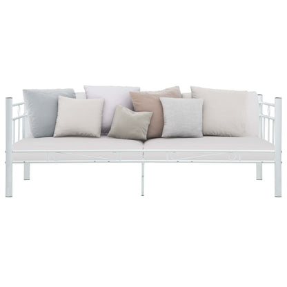 Daybed Frame without Mattress White Metal 90x200cm