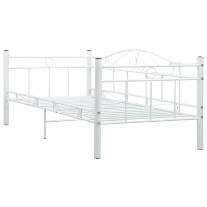 Daybed Frame without Mattress White Metal 90x200cm