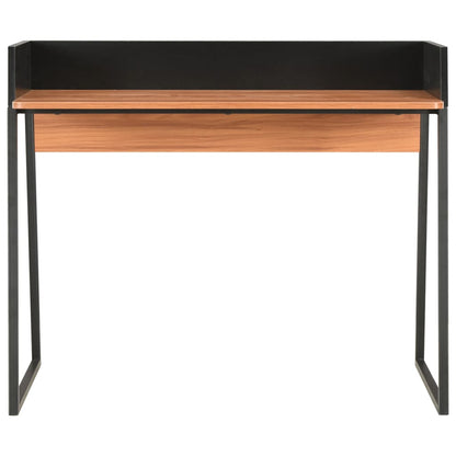 Compact Black & Brown Desk - Wood Finish, 90x60x88 cm
