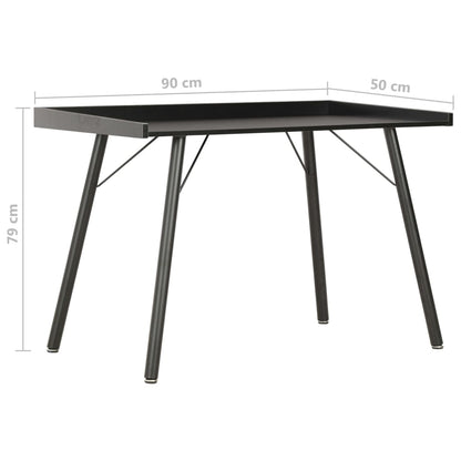 Compact Black Desk 90x50x79 cm - Sleek & Stylish Workspace Solution