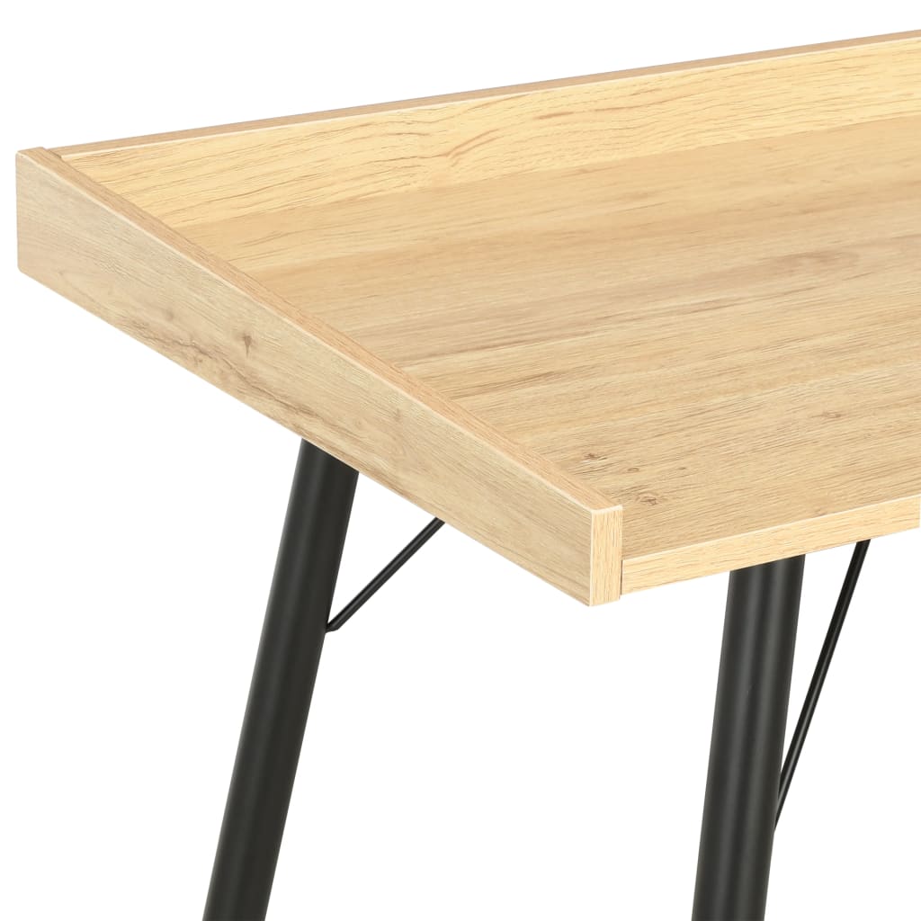 Compact Oak Desk 90x50x79 cm - Stylish Small Workspace Solution