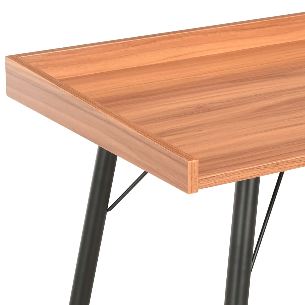 Compact Brown Wooden Desk - 90x50x79 cm Ideal for Home Office