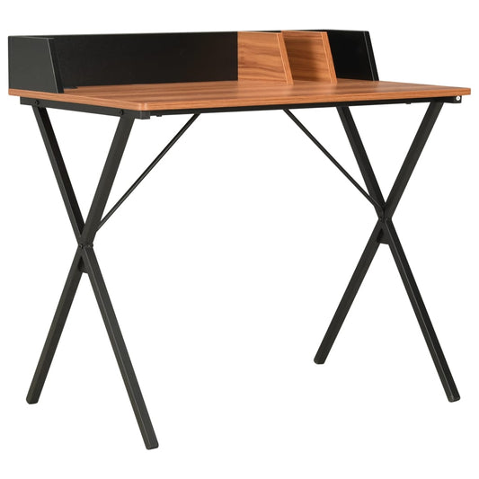 Sleek Black & Brown Desk - 80x50x84 cm, Perfect for Home Office