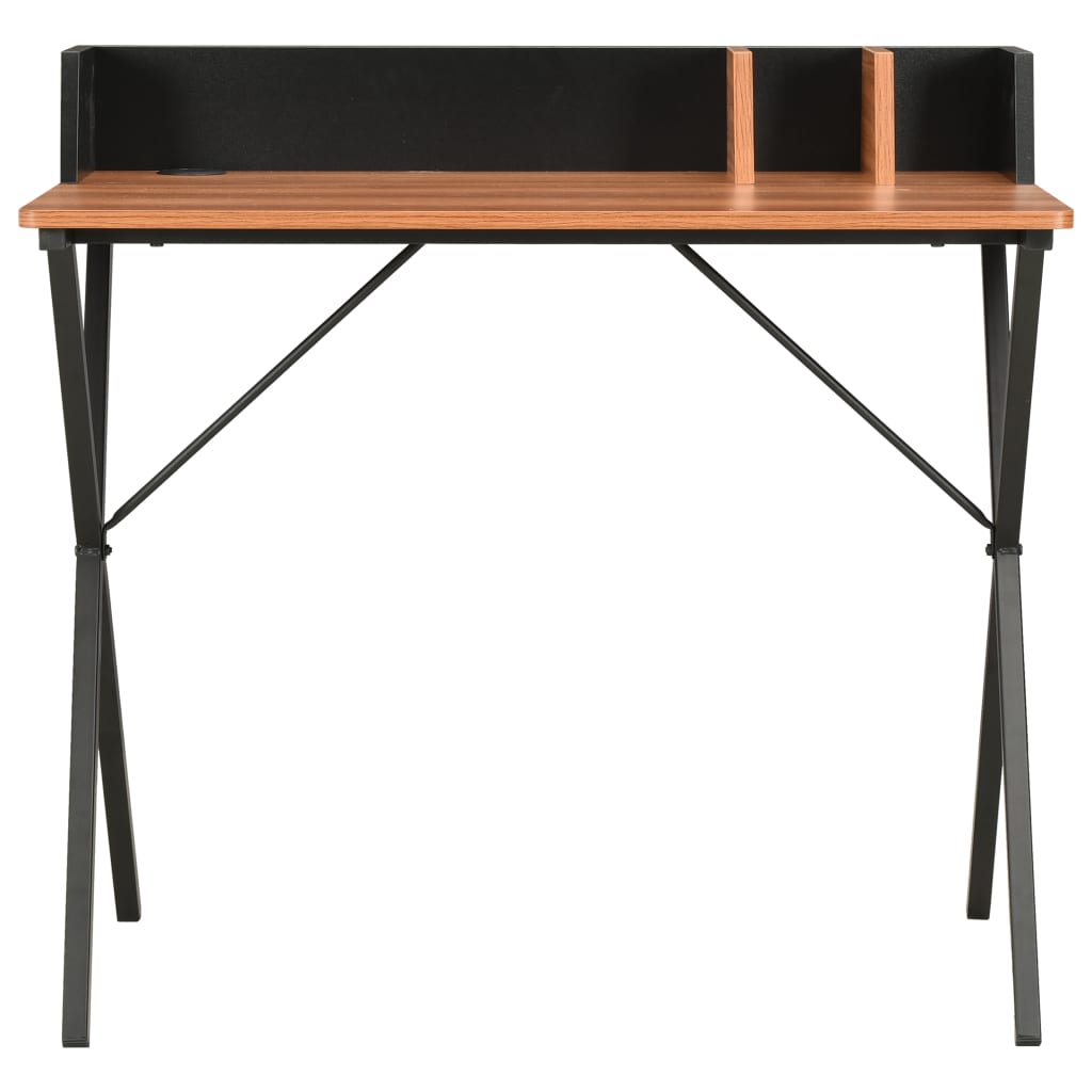 Sleek Black & Brown Desk - 80x50x84 cm, Perfect for Home Office