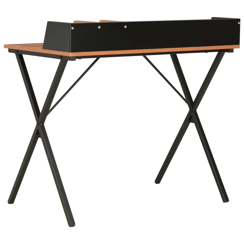 Sleek Black & Brown Desk - 80x50x84 cm, Perfect for Home Office