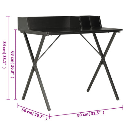 Compact Black Desk, 80x50x84cm - Sleek, Modern Design