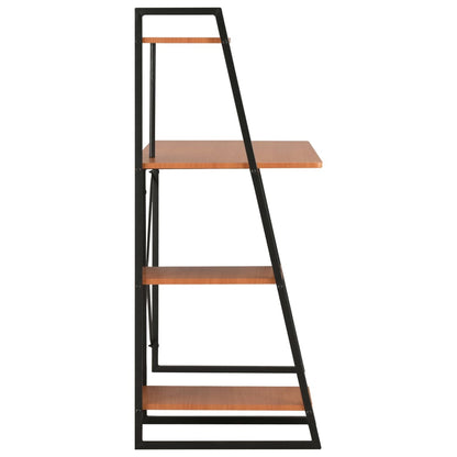 Black & Brown Desk with Shelving Unit 102x50x117 cm - Modern Design