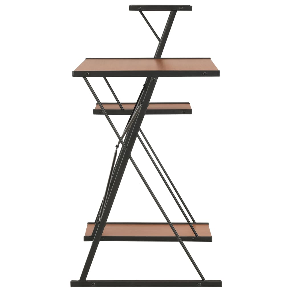 Black & Brown Desk with Shelf - 116x50x93 cm | Stylish & Functional