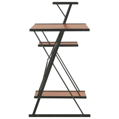 Black & Brown Desk with Shelf - 116x50x93 cm | Stylish & Functional