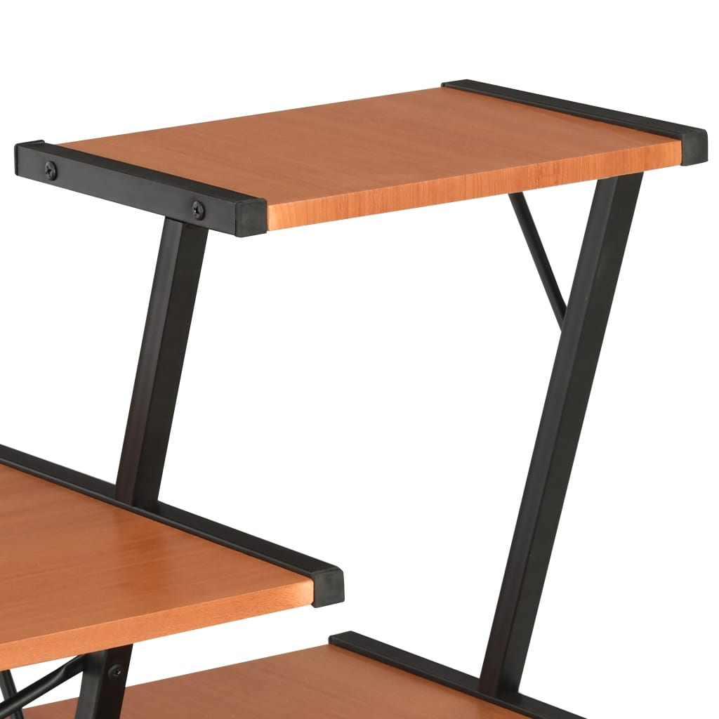 Black & Brown Desk with Shelf - 116x50x93 cm | Stylish & Functional